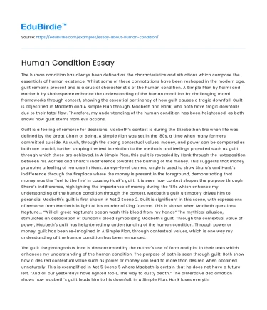 Human Condition Essay