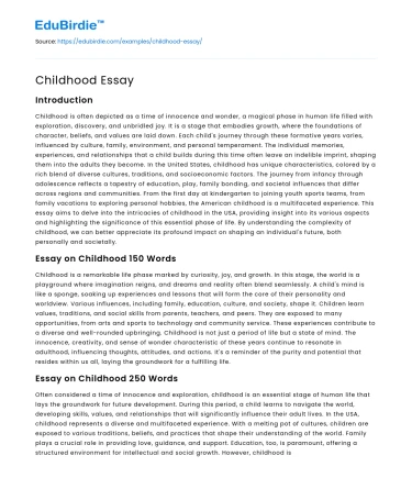 Childhood Essay