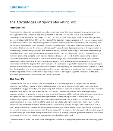 The Advantages Of Sports Marketing Mix