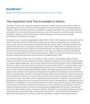 The Inquisition And The Crusades In History