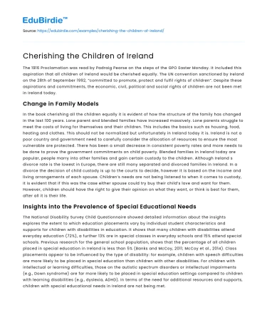 Cherishing the Children of Ireland