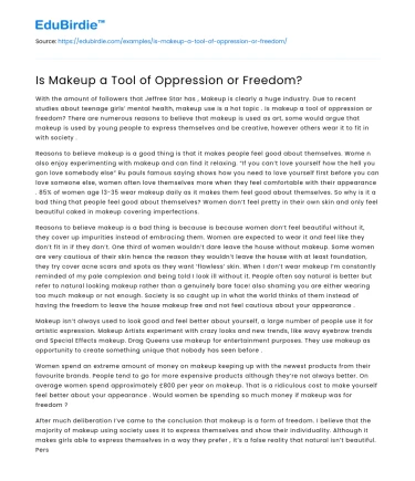 Makeup: A Dual Symbol of Oppression and Empowerment