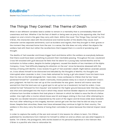 The Things They Carried’: The Theme of Death