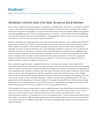 Abraham Lincoln and Civil War America Book Review