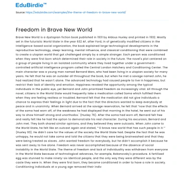 Freedom in Brave New World