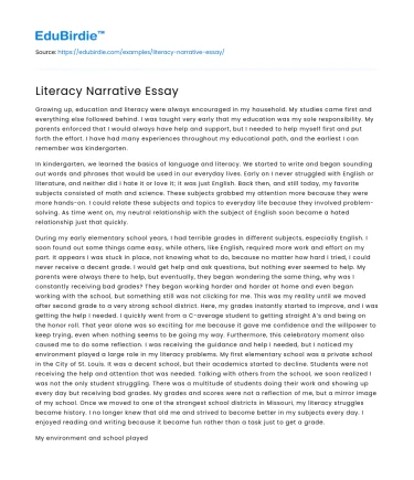 Literacy Narrative Essay