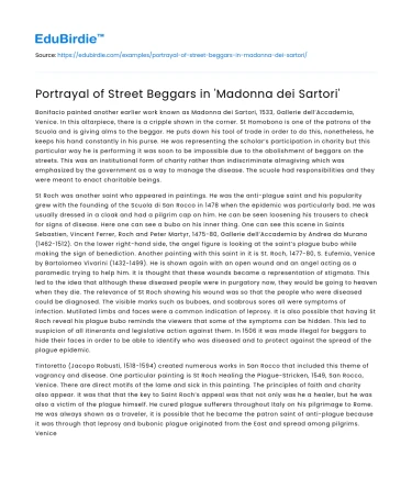 Portrayal of Street Beggars in ‘Madonna dei Sartori’