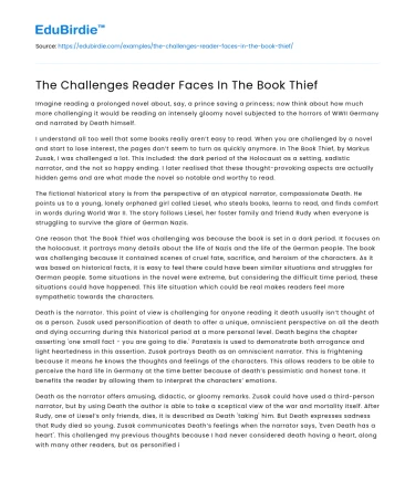 The Challenges Reader Faces In The Book Thief