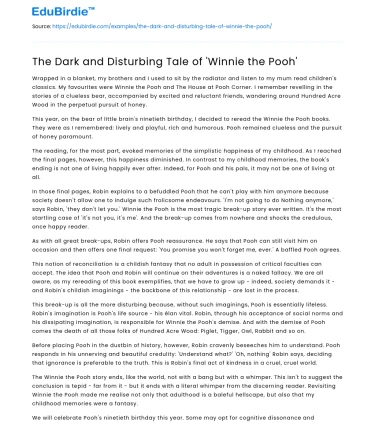 The Dark and Disturbing Tale of ‘Winnie the Pooh’