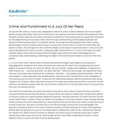 Crime And Punishment In A Jury Of Her Peers