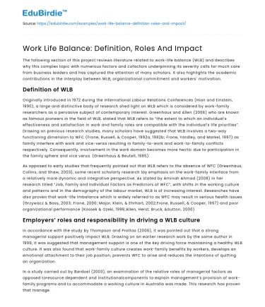 Work Life Balance: Definition, Roles And Impact