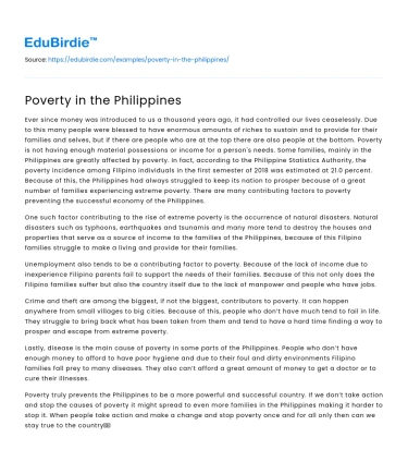 Poverty in the Philippines