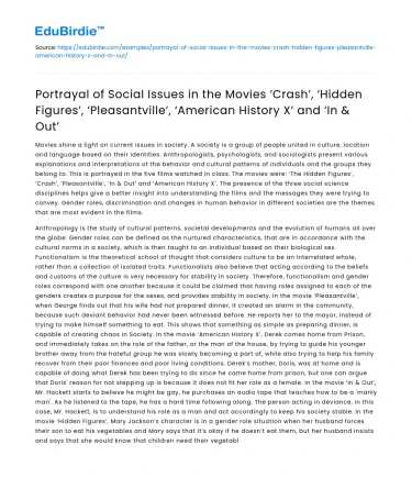 Social Issues in the Movies ‘Hidden Figures’ and ‘In & Out’