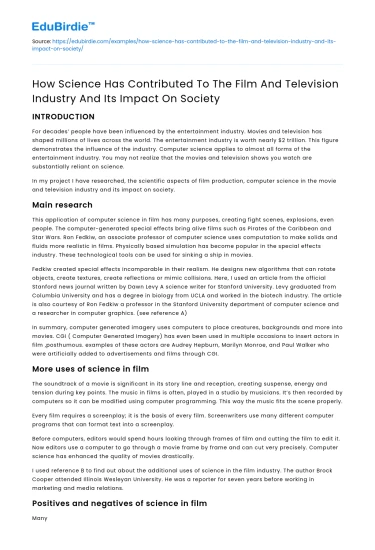 Science’s Impact on Film, TV, and Society