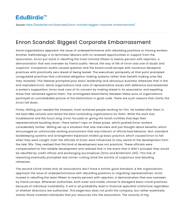 Enron Scandal: Biggest Corporate Embarrassment