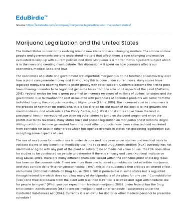 Marijuana Legalization and the United States