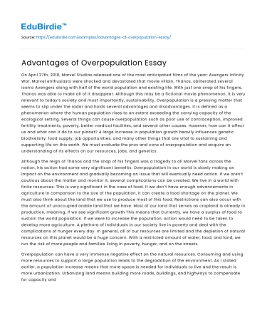 Advantages of Overpopulation Essay