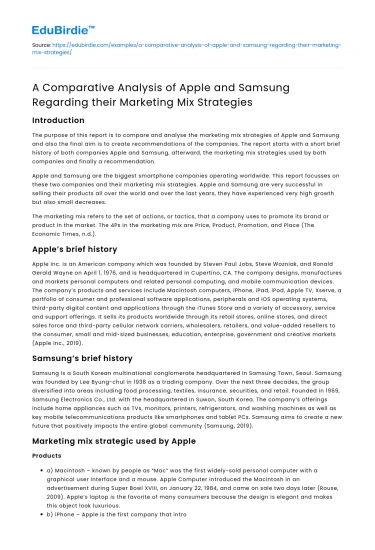 Apple and Samsung Marketing Mix Comparison