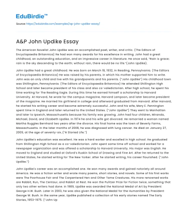 A&P John Updike Essay