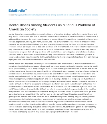 Mental Health Crisis Among U.S. Students