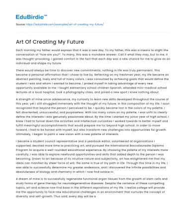 Art Of Creating My Future