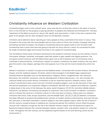 Christianity Influence on Western Civilization