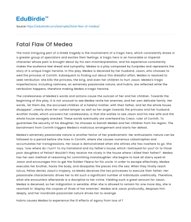 Fatal Flaw Of Medea