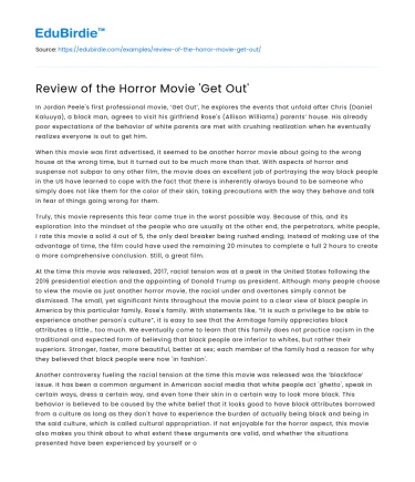 Review of the Horror Movie ‘Get Out’