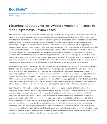 Accuracy vs Hollywood in ‘The Help’: Movie Review Essay