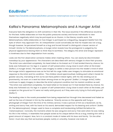 The Duality of Human Condition in Kafka’s Works