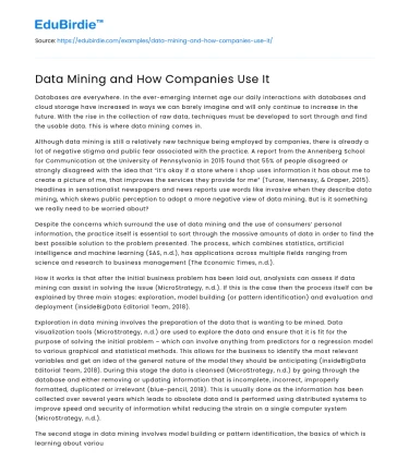 Data Mining and How Companies Use It