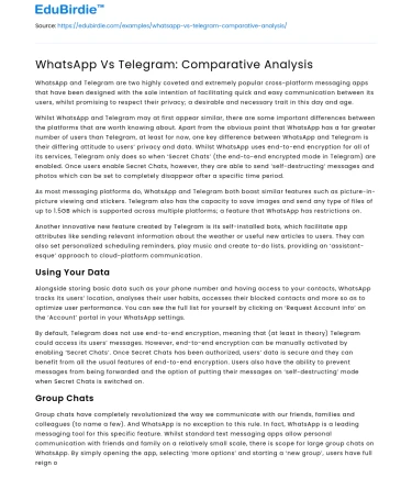 WhatsApp Vs Telegram: Comparative Analysis