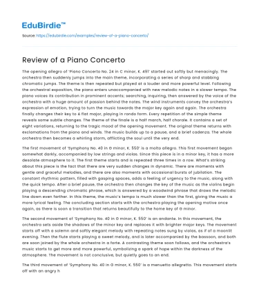 Review of a Piano Concerto