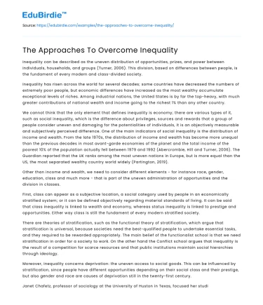 The Approaches To Overcome Inequality