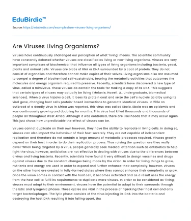 Are Viruses Living Organisms?