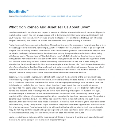 What Can Romeo And Juliet Tell Us About Love?