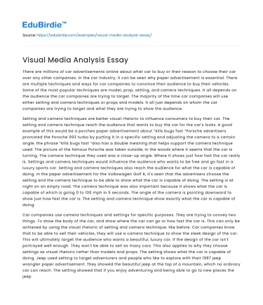 Visual Media Analysis Essay