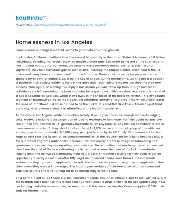 Homelessness in Los Angeles