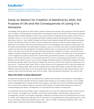 Purpose of Life in Islam