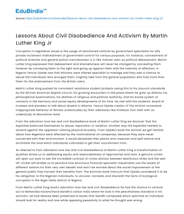 Lessons About Civil Disobedience And Activism By Martin Luther King Jr
