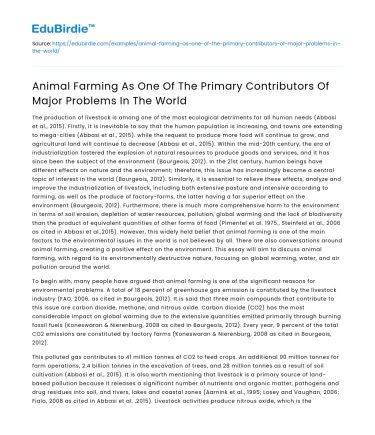 Animal Farming: A Major Contributor to Global Issues