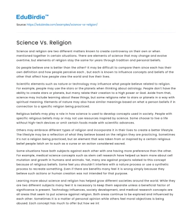 Science Vs. Religion