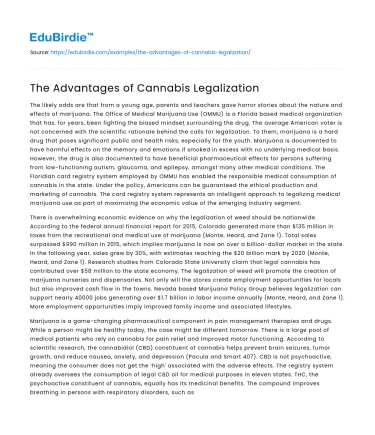 The Advantages of Cannabis Legalization