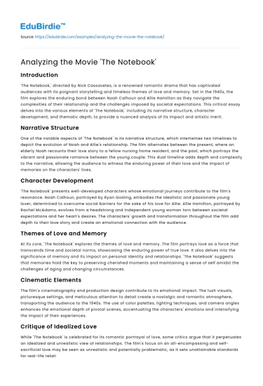 Analyzing the Movie ‘The Notebook’