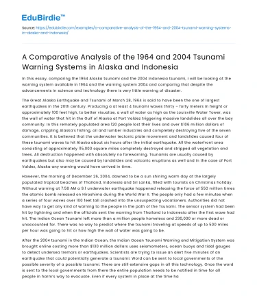 Evolution of Tsunami Warning Systems in Alaska and Indonesia