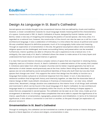 Design As Language In St. Basil’s Cathedral