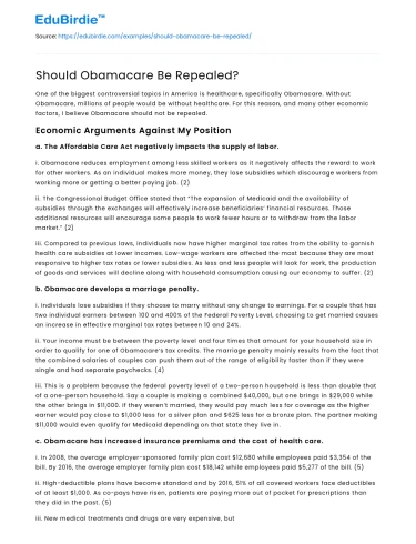 Should Obamacare Be Repealed?