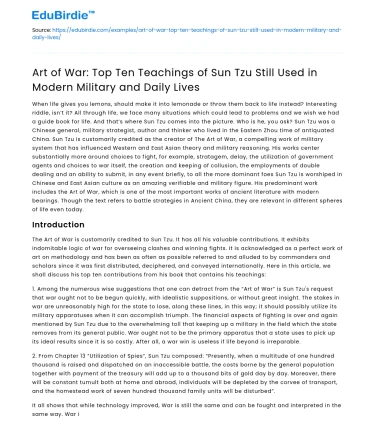 The Ten Arts of War: Sun Tzu’s Top Teachings in Modern Life
