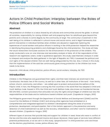 Roles of Police and Social Workers in Child Protection