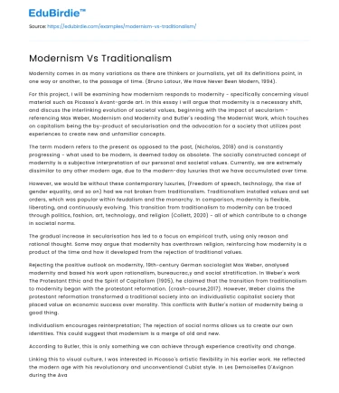 Modernism Vs Traditionalism